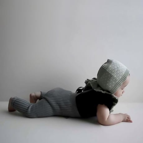 poche  /  bow tie bonnet - pistachio × oatmeal