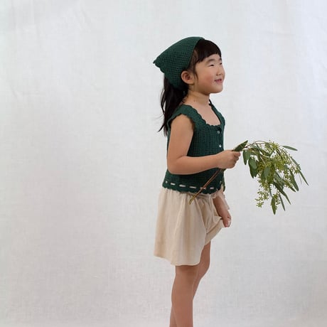 【 ラスト1点 】iver & isla  /  filet crochet kerchief  -garden
