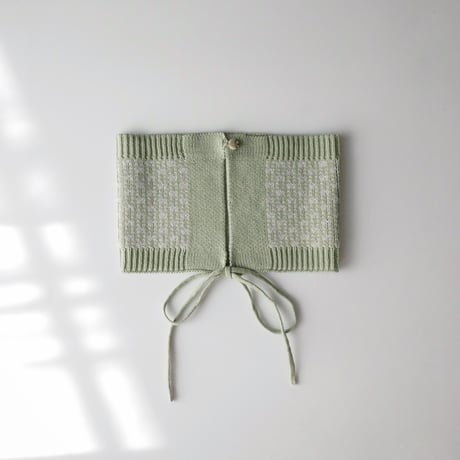 poche  /  bow tie bonnet - pistachio × oatmeal