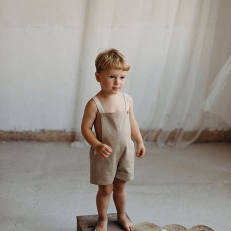 Popelin  /  Beige dungarees