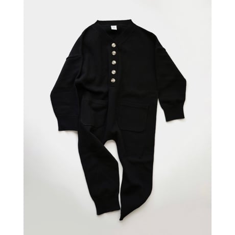 【 ラスト1点 】poche  /  knit jumpsuit  - ink