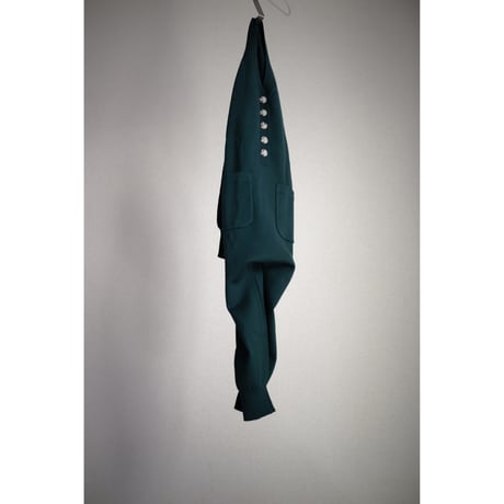 【 ラスト1点 】poche  /  knit jumpsuit  - Vert fonce