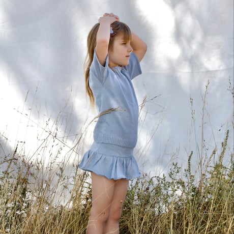 【 ラスト1点 】iver & isla  /  solid skirted bloomer  - bluebell