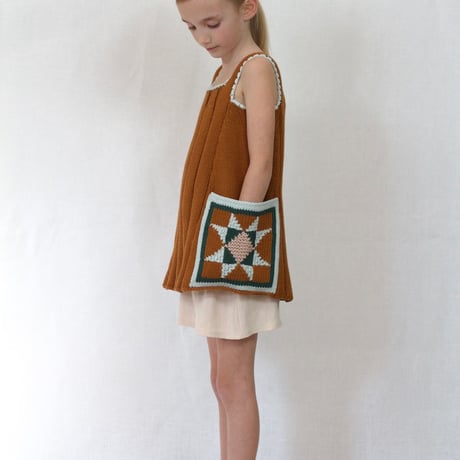 【 ラスト1点 】 iver & isla  /  patchwork quilt tunic  -acorn