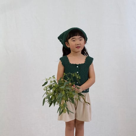 【 ラスト1点 】iver & isla  /  filet crochet kerchief  -garden