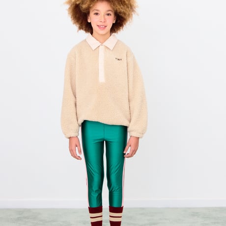TINYCOTTONS  /  SHERPA COLLAR SWEATSHIRT   -dark vanilla