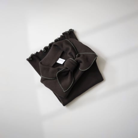 matph /  bowtie longsleeve tee  -deep brown［ RITAPAPERI original color ］deep brown