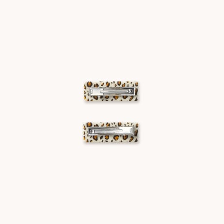 TINYCOTTONS  /  ANIMAL PRINT HAIR CLIPS SET dark vanilla