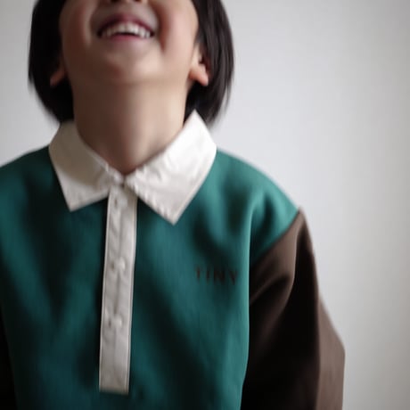 TINYCOTTONS  /  COLOR BLOCK POLO SLEEVE TEE