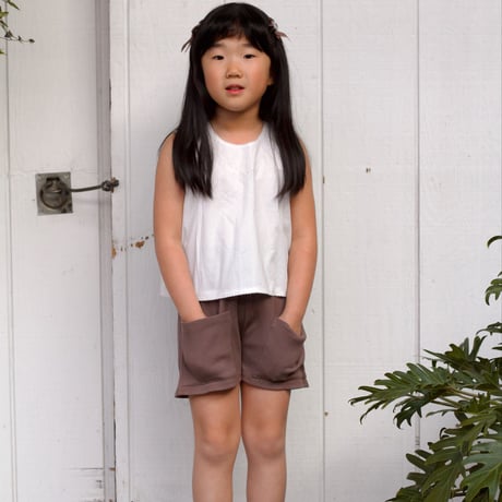 iver & isla  /  embroidered cotton voile top . natural