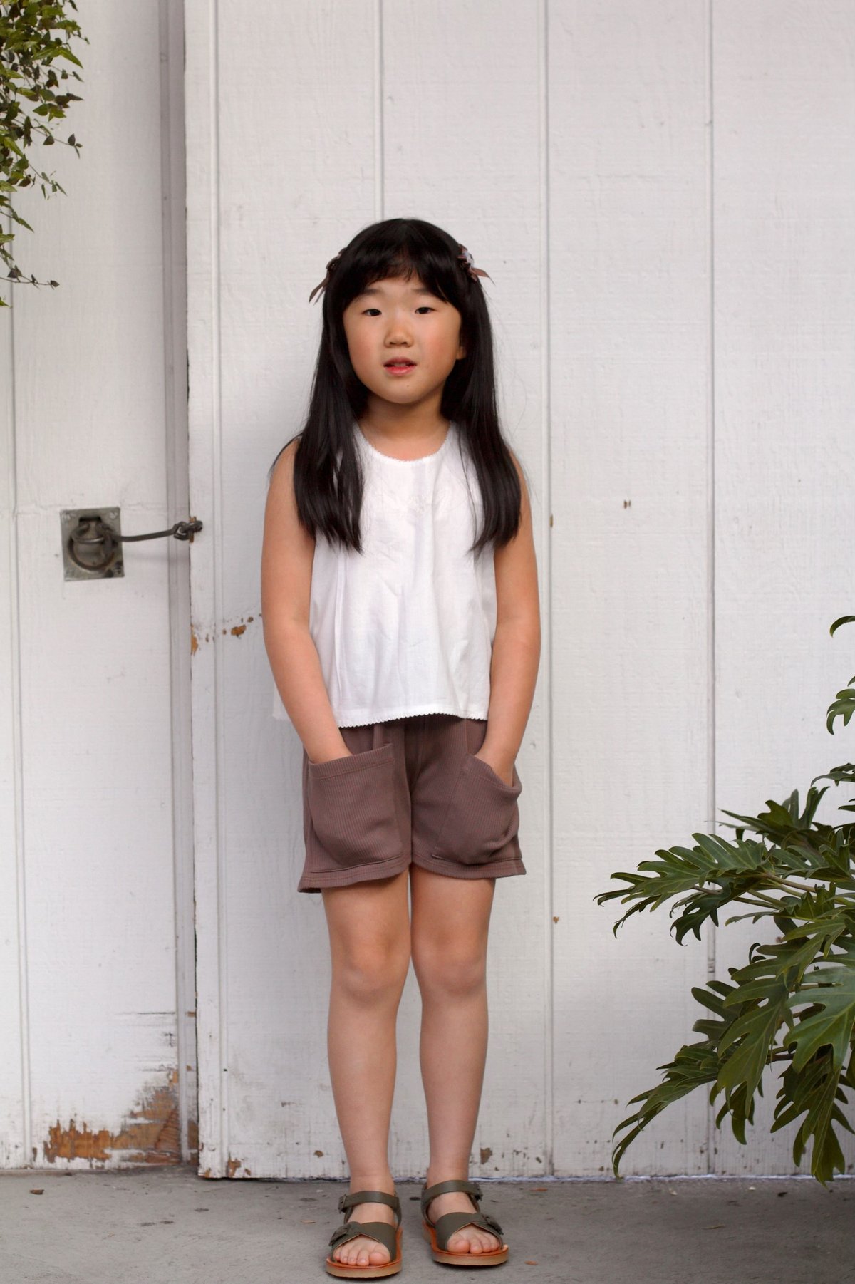 iver & isla / embroidered cotton voile top .