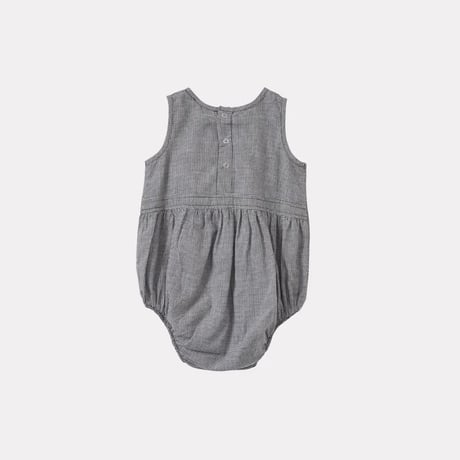 CARAMEL  /  PILEA BABY ROMPER - BLACK MICRO CHECK