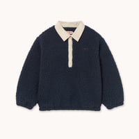 TINYCOTTONS  /  SHERPA COLLAR SWEATSHIRT   -navy