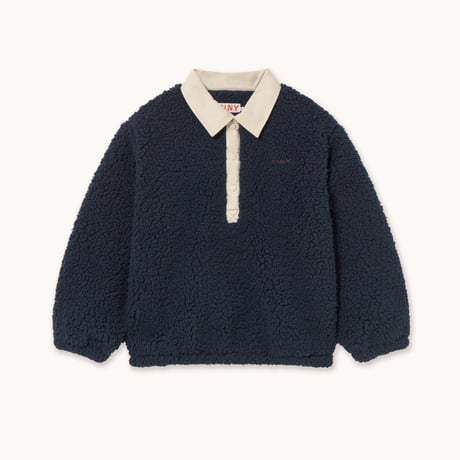 TINYCOTTONS  /  SHERPA COLLAR SWEATSHIRT   -navy