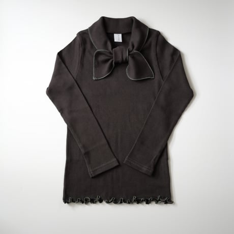 matph /  bowtie longsleeve tee  -deep brown［ RITAPAPERI original color ］deep brown