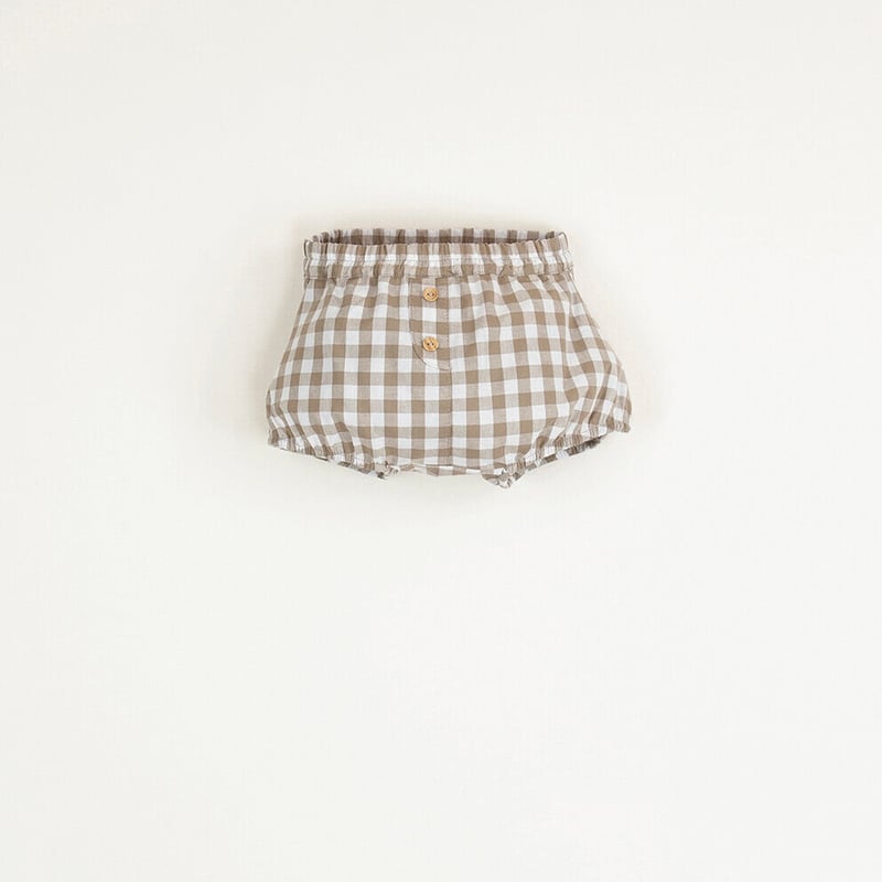 Popelin / Gingham organic culotte with placke...