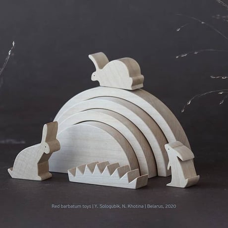 REDBARBATUM /  Rabbit Dad Wooden Figure