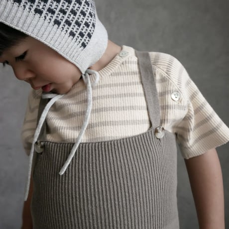 poche  /  bow tie bonnet - oatmeal × black