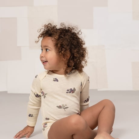 STUDIO BOHEME  /  WOODY BODYSUIT  ECRU / BLACKBERRIES