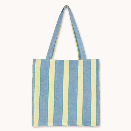 TINYCOTTONS  /  RETRO STRIPES TOTE BAG light wash denim