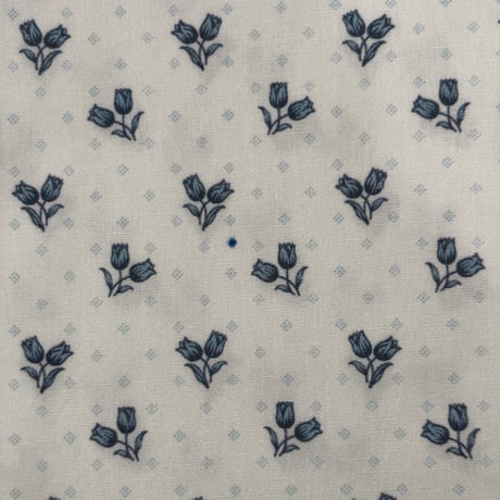 RITAPAPERI  /  original design fabric hagire - Turkish Lily Blue < Ecru >