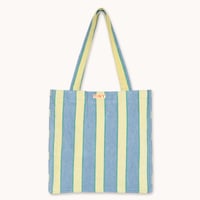 TINYCOTTONS  /  RETRO STRIPES TOTE BAG light wash denim