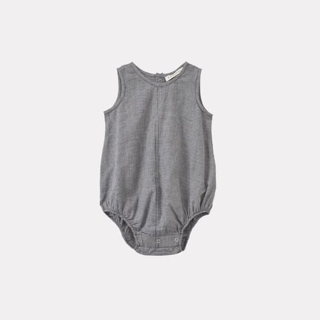 CARAMEL  /  PILEA BABY ROMPER - BLACK MICRO CHECK