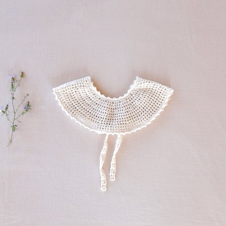 【 ラスト1点 】 iver & isla  /  lace crochet shawl collar . natural