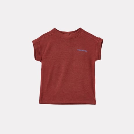 CARAMEL  /  CRESS BABY T-SHIRT - BURGUNDY