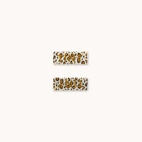 TINYCOTTONS  /  ANIMAL PRINT HAIR CLIPS SET dark vanilla