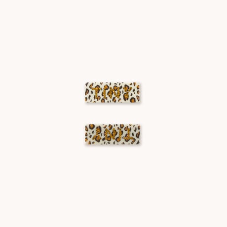 TINYCOTTONS  /  ANIMAL PRINT HAIR CLIPS SET dark vanilla