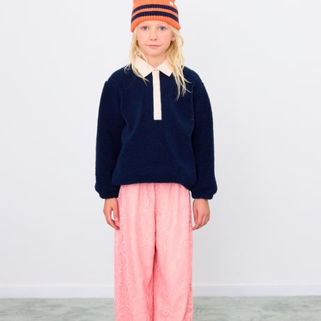 TINYCOTTONS  /  SHERPA COLLAR SWEATSHIRT   -navy