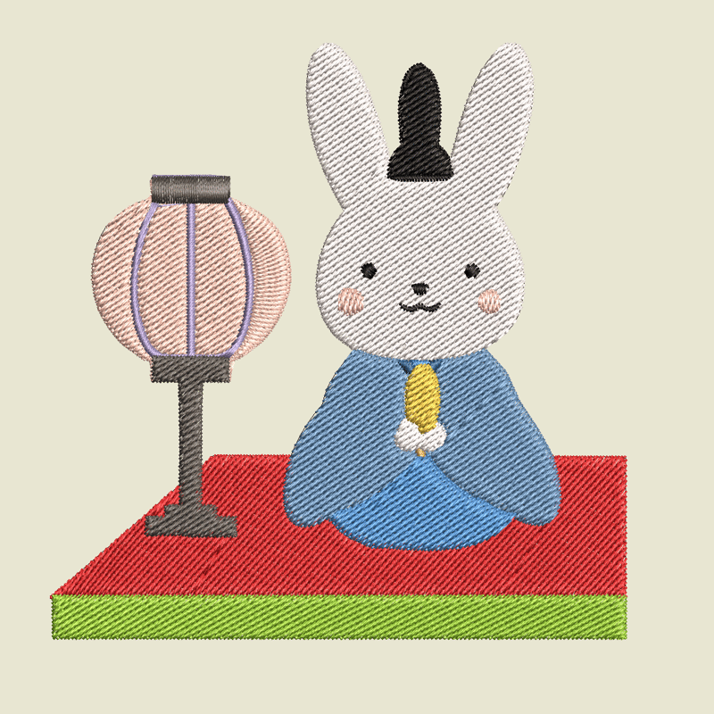 うさぎのお雛様 （ダウンロード） | ミシン刺繍LOVE