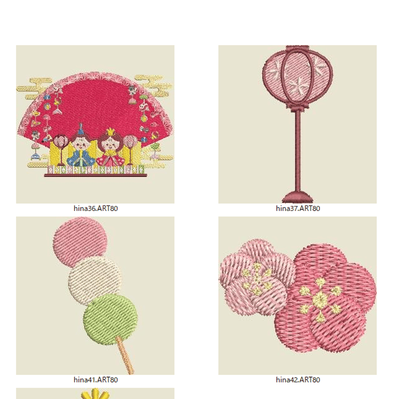 ひな祭りデザイン刺しゅうセット（JanomeJEF） | ミシン刺繍LOVE