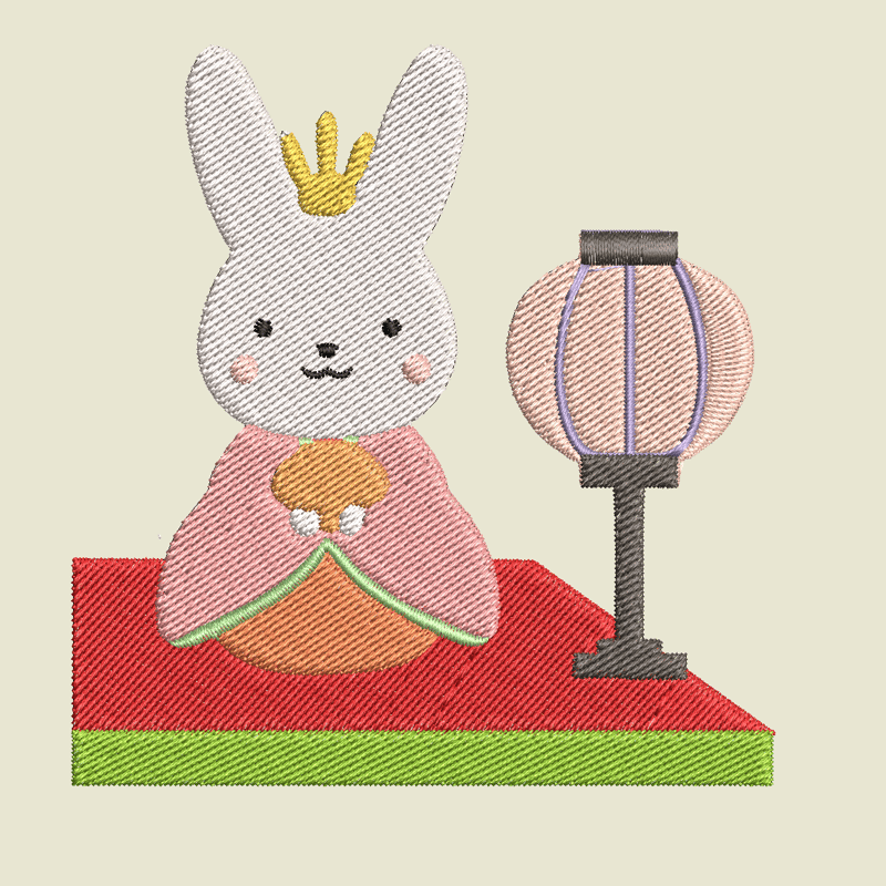 うさぎのお雛様 （ダウンロード） | ミシン刺繍LOVE