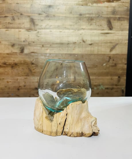 流木ガラス　スタンド　FUKUDA FACTORY ROCK(WHITE) 溶岩(白) / M | 流木ガラス専門店 FUKUDA FACTORY