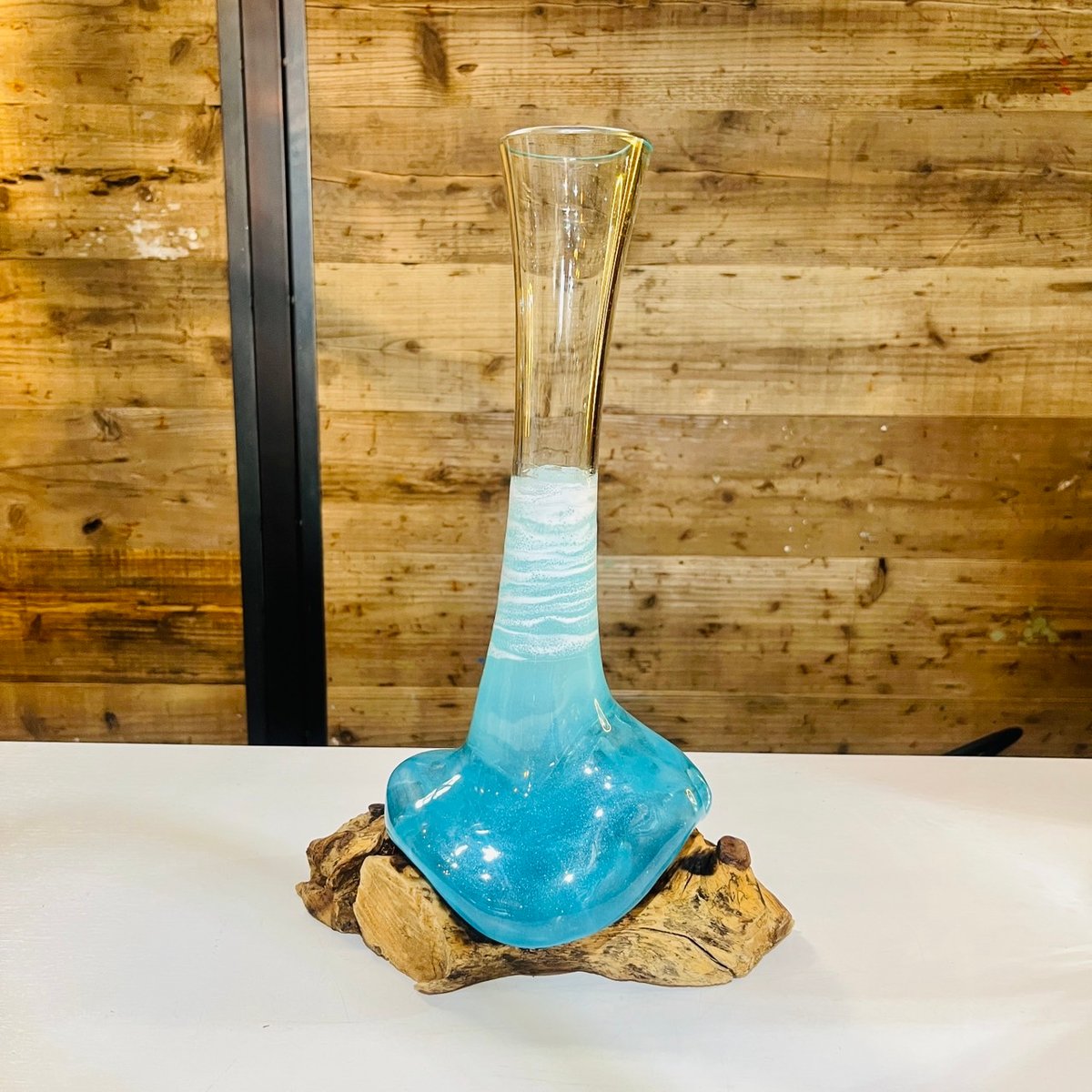 現品商品No.320】FLOWER VASE フラワーベース LIGHT SEA BLUE