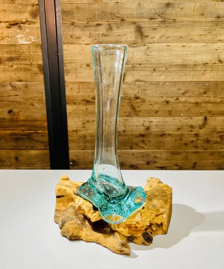 ガラスフラワーベース　流木ガラス BALI 流木ガラスフラワーベース【4】 【w35〜48cm】 置物 オブジェ