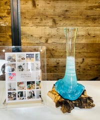 【現品商品No.320】FLOWER VASE フラワーベース  LIGHT SEA BLUE