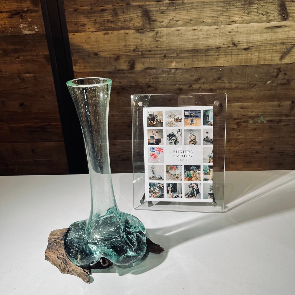 ガラスフラワーベース　流木ガラス 現品商品No.355】FLOWER VASE フラワーベース / S | 流木ガラス専門