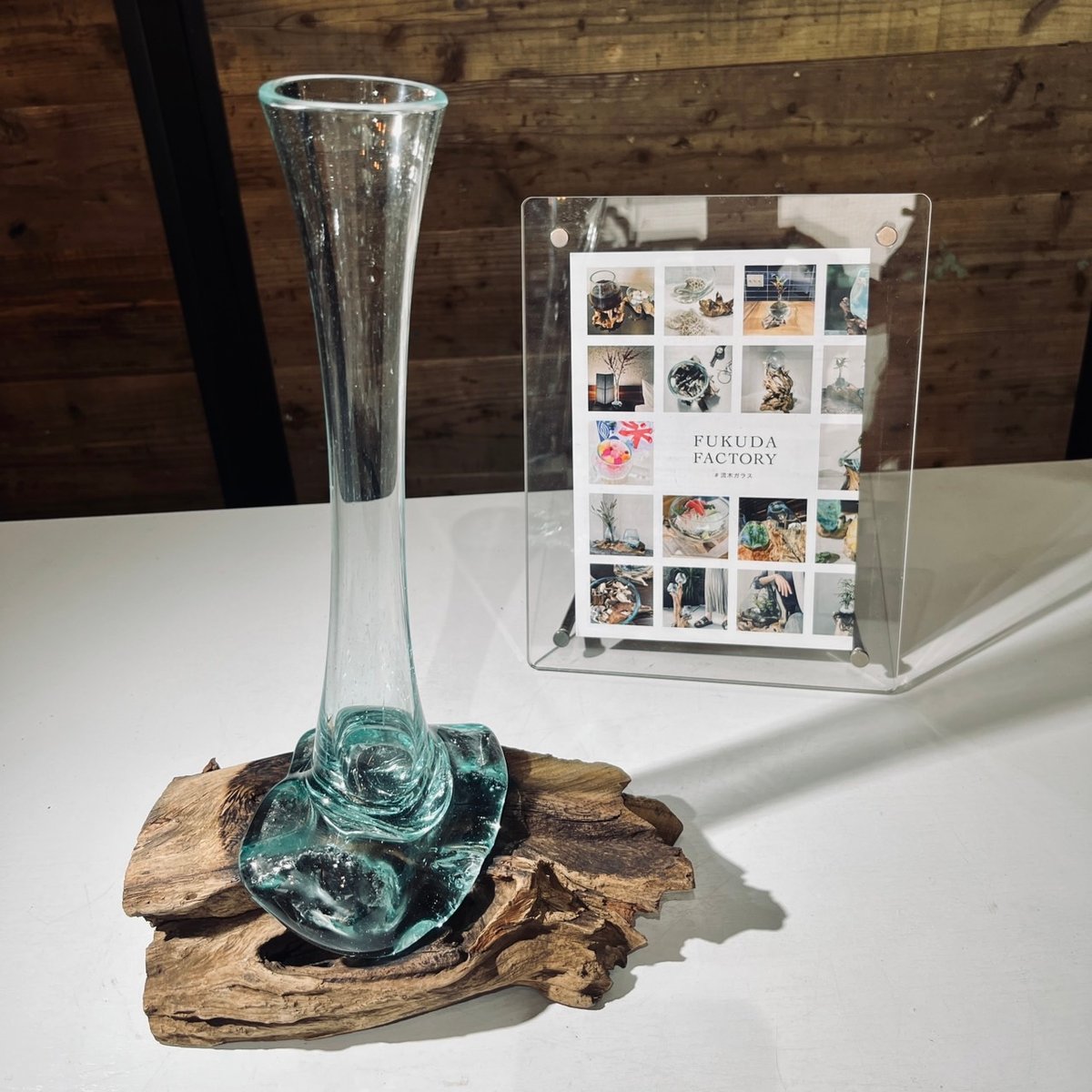 ガラスフラワーベース　流木ガラス 現品商品No.356】FLOWER VASE フラワーベース / S | 流木ガラス専門