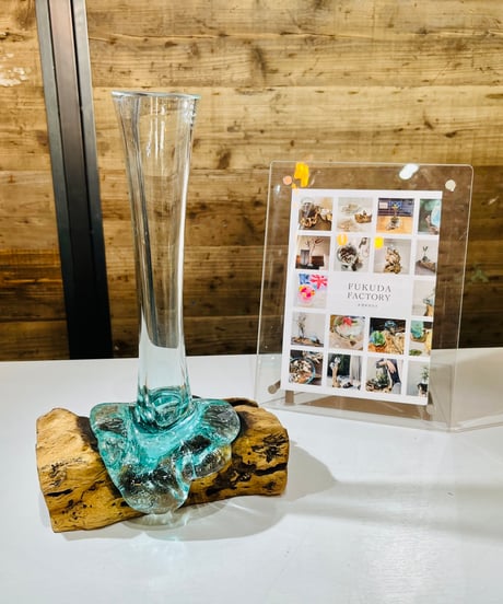 【OUTLET商品 現品商品No.423】FLOWER VASE フラワーベース /S （ガラスの底面にヒビあり）