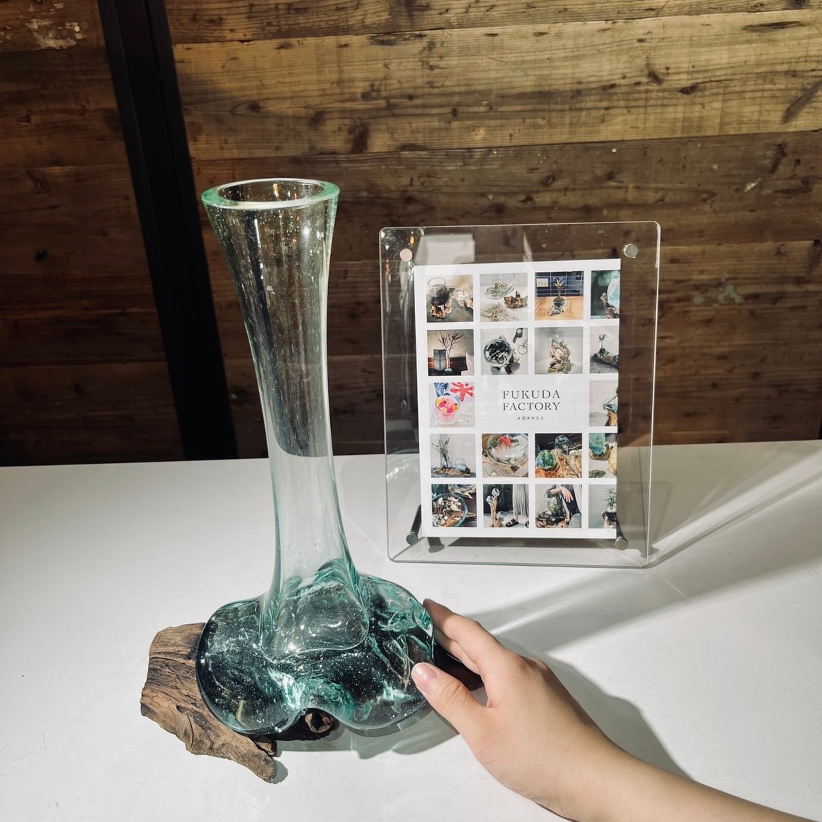 ガラスフラワーベース　流木ガラス 現品商品No.355】FLOWER VASE フラワーベース / S | 流木ガラス専門