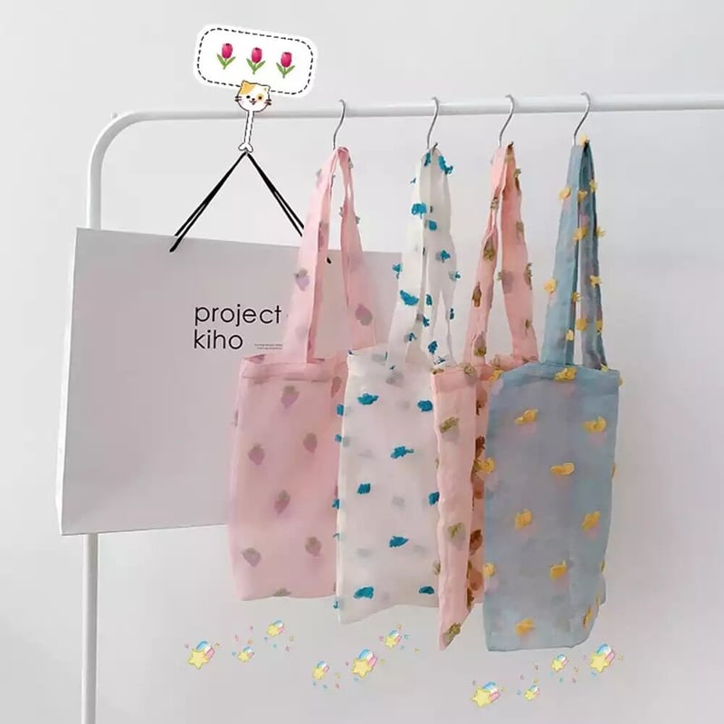刺繍メッシュトートバッグ | 韓国雑貨屋Salty