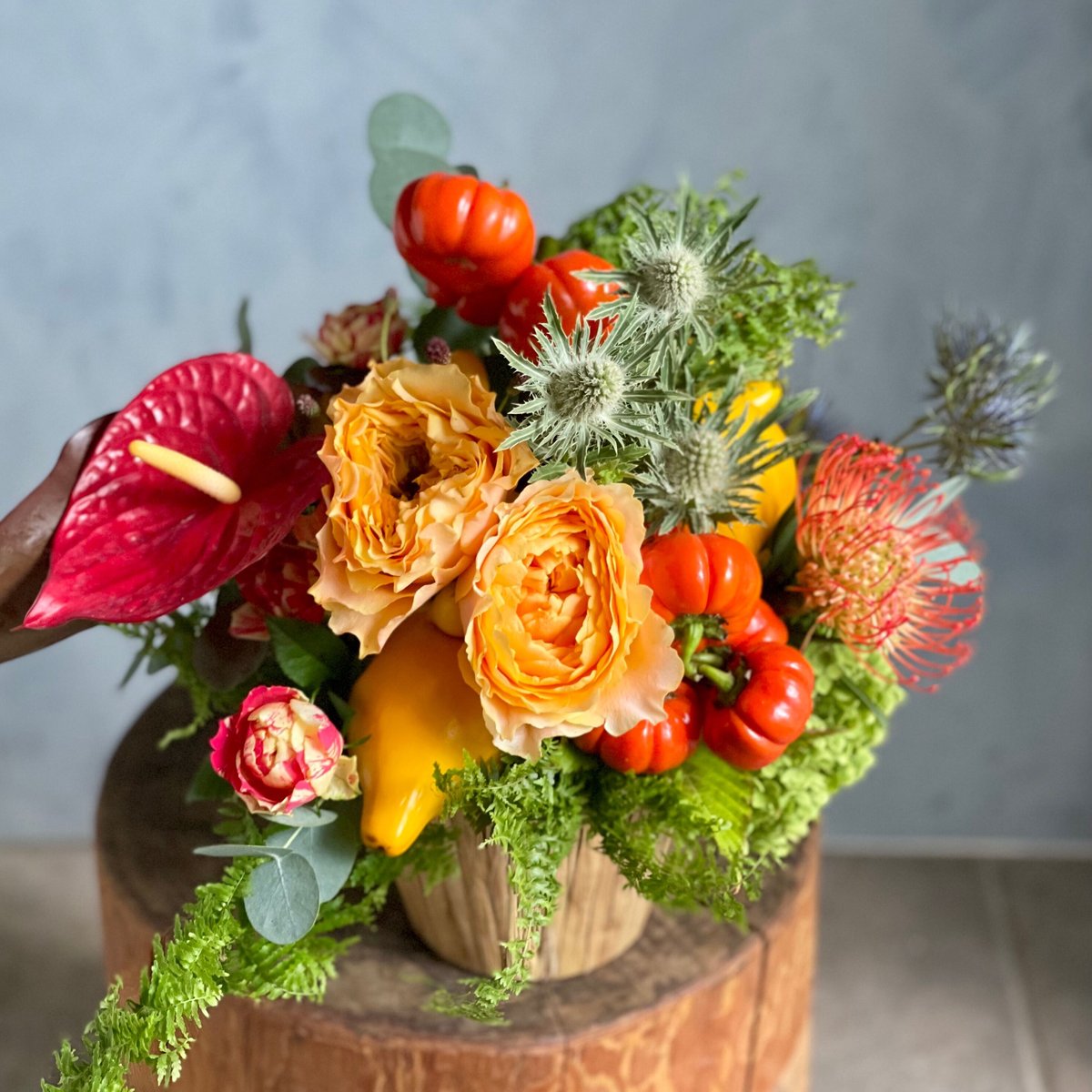 季節のアレンジメントM | 花福 オンラインショップ