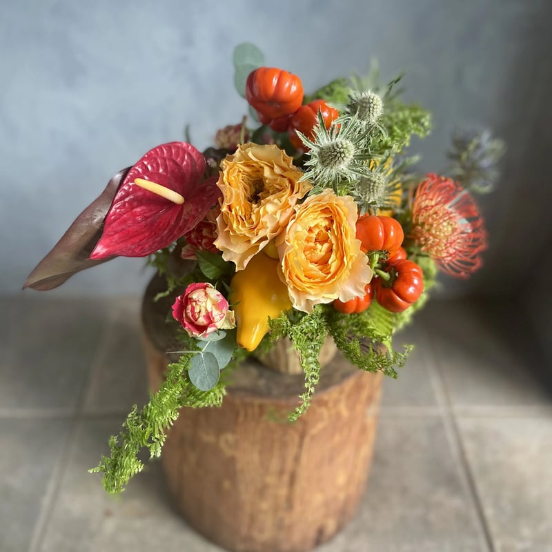 季節のアレンジメントM | 花福 オンラインショップ