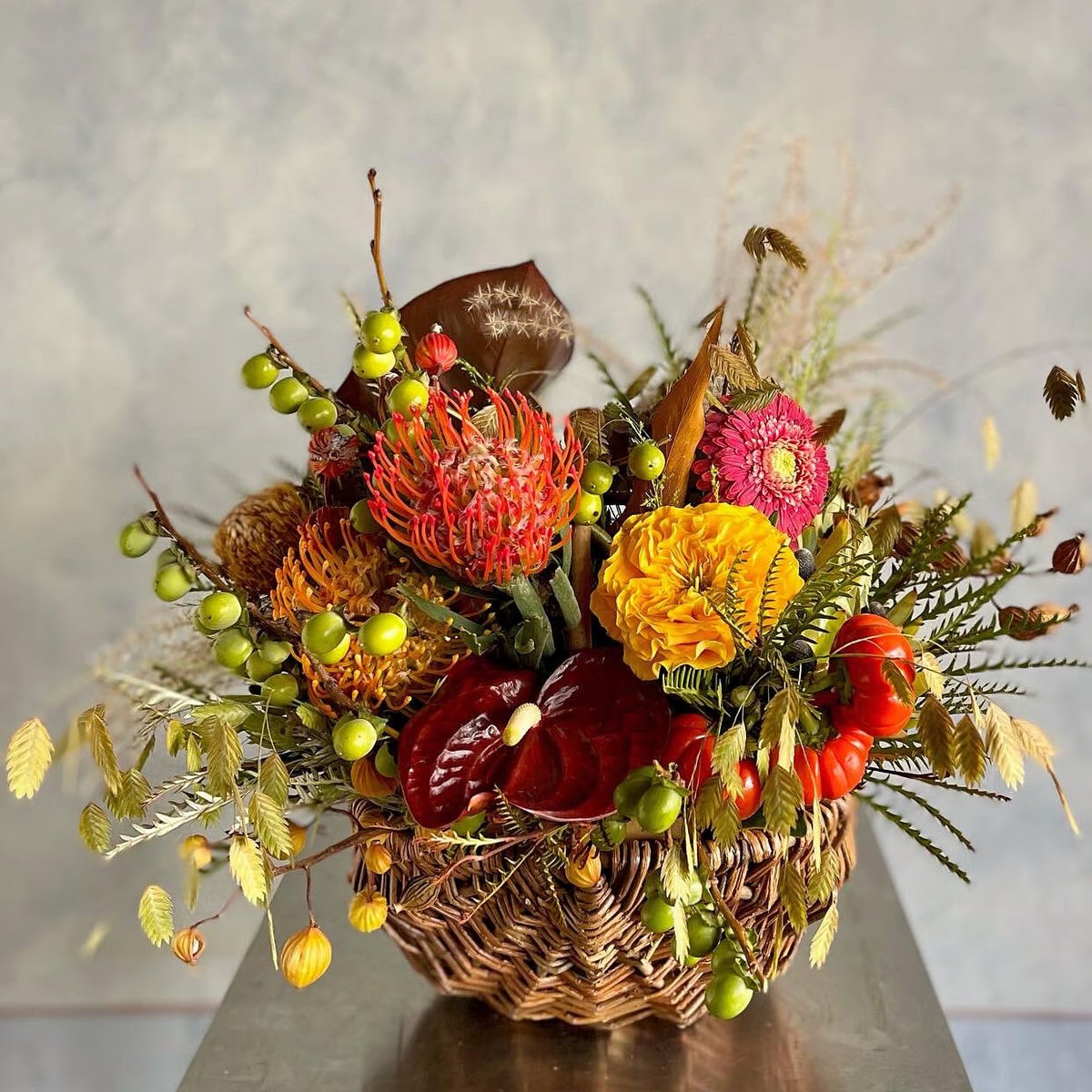 季節の花摘みバスケットL | 花福 オンラインショップ