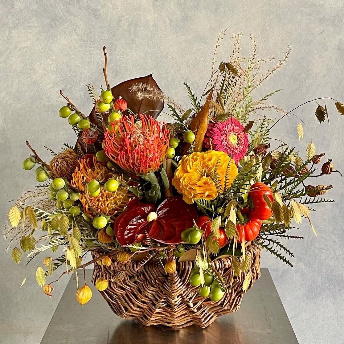 季節の花摘みバスケットL | 花福 オンラインショップ