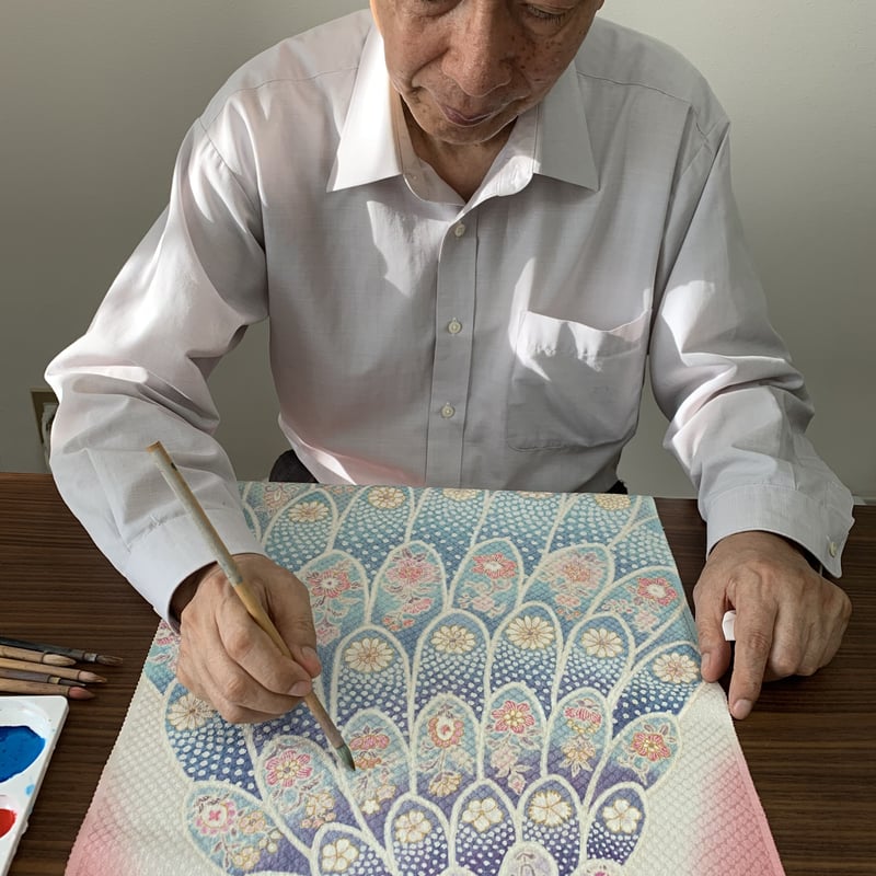 手描友禅名古屋帯 孔雀(八寸) | 隆生工房 STORE