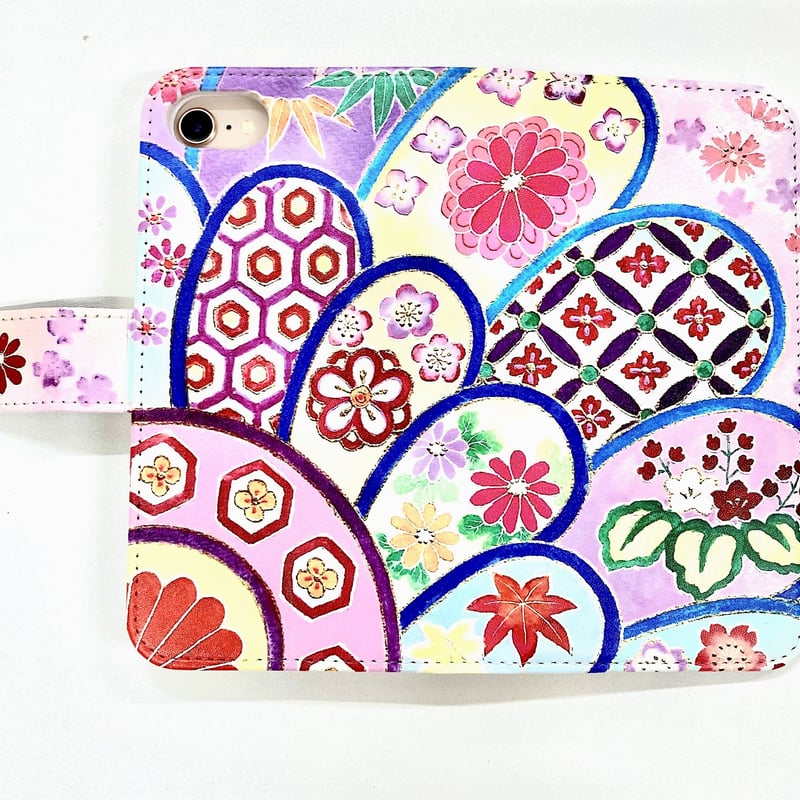 友禅スマホケース手帳型 菊 | 隆生工房 STORE